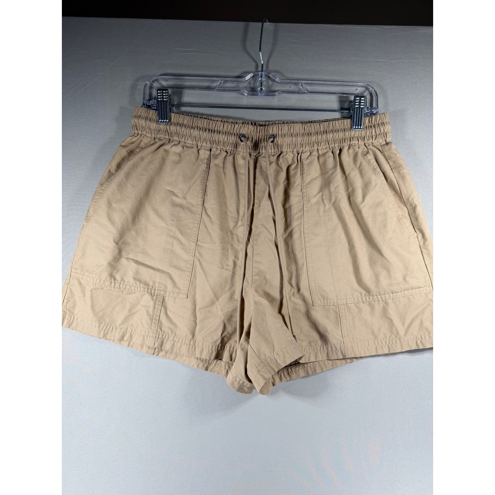 Hudson North Womens Tan Khaki Elastic Waist Utility Shorts Large Drawstring L/G